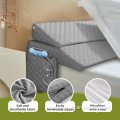Memory foam bed wedge pillow rail